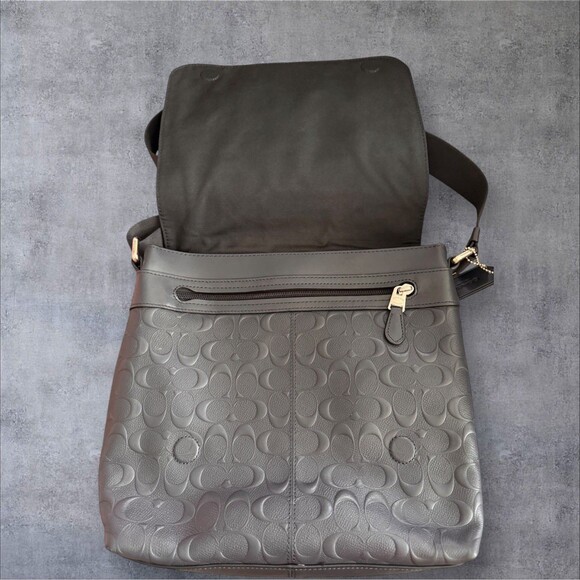 BLACK LEATHER COACH OF NEW YORK SHOULDER BAG (UNISEX) NWOT - Picture 2 of 9